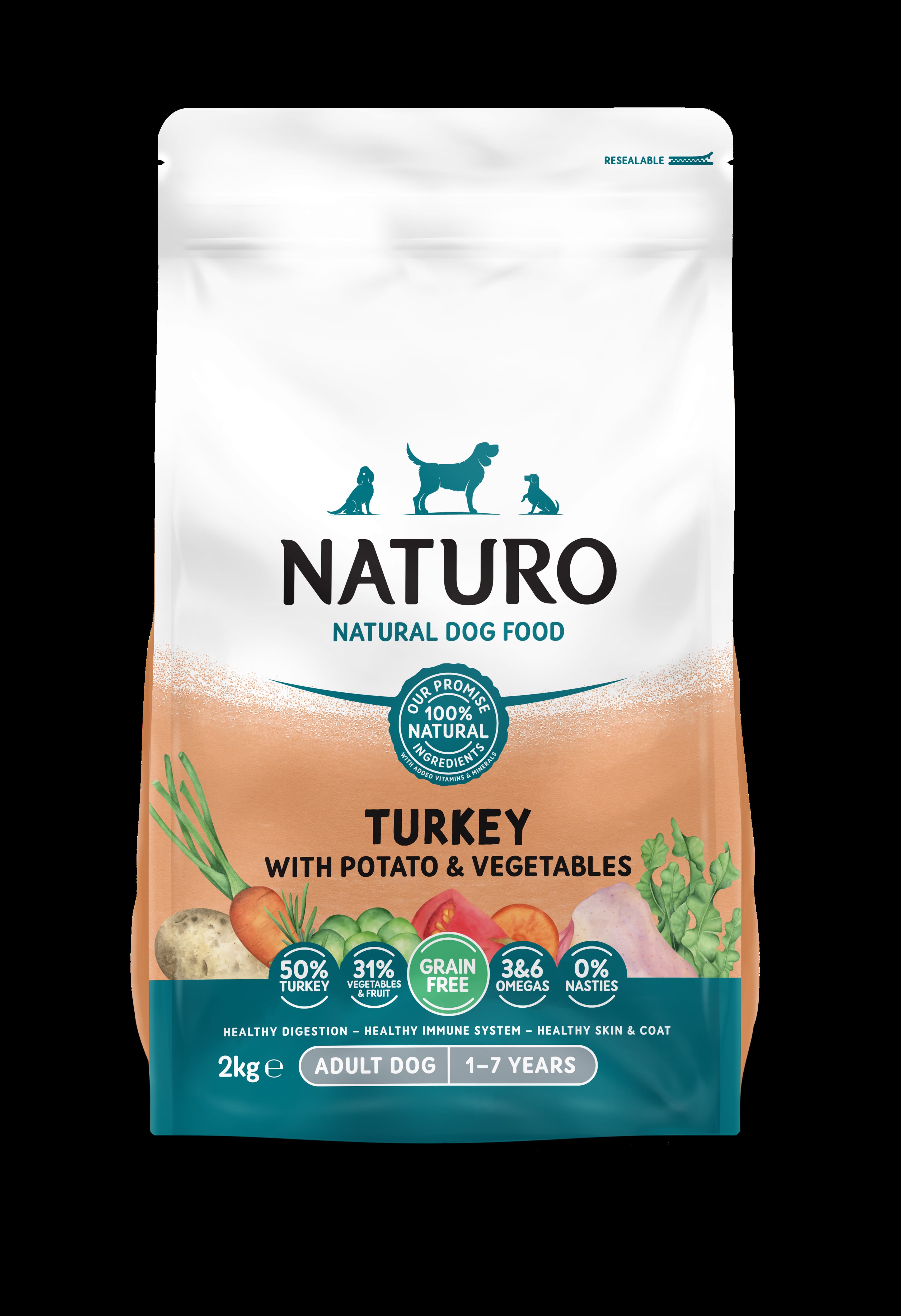 ASP Naturo Dog Adult Dry 2kg pura/krumpir/povrće