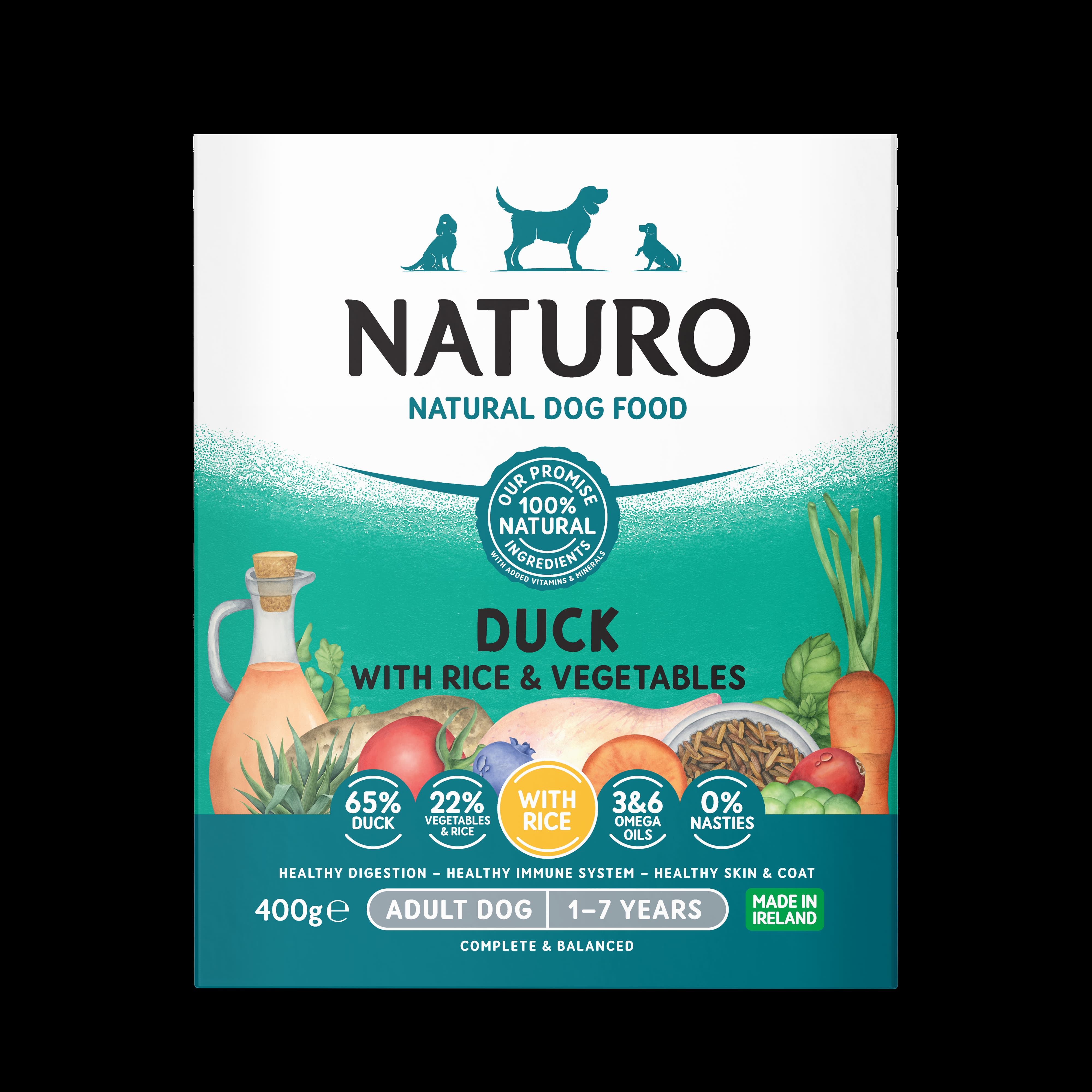 Naturo pašteta 400g patka/riža/povrće 1/7