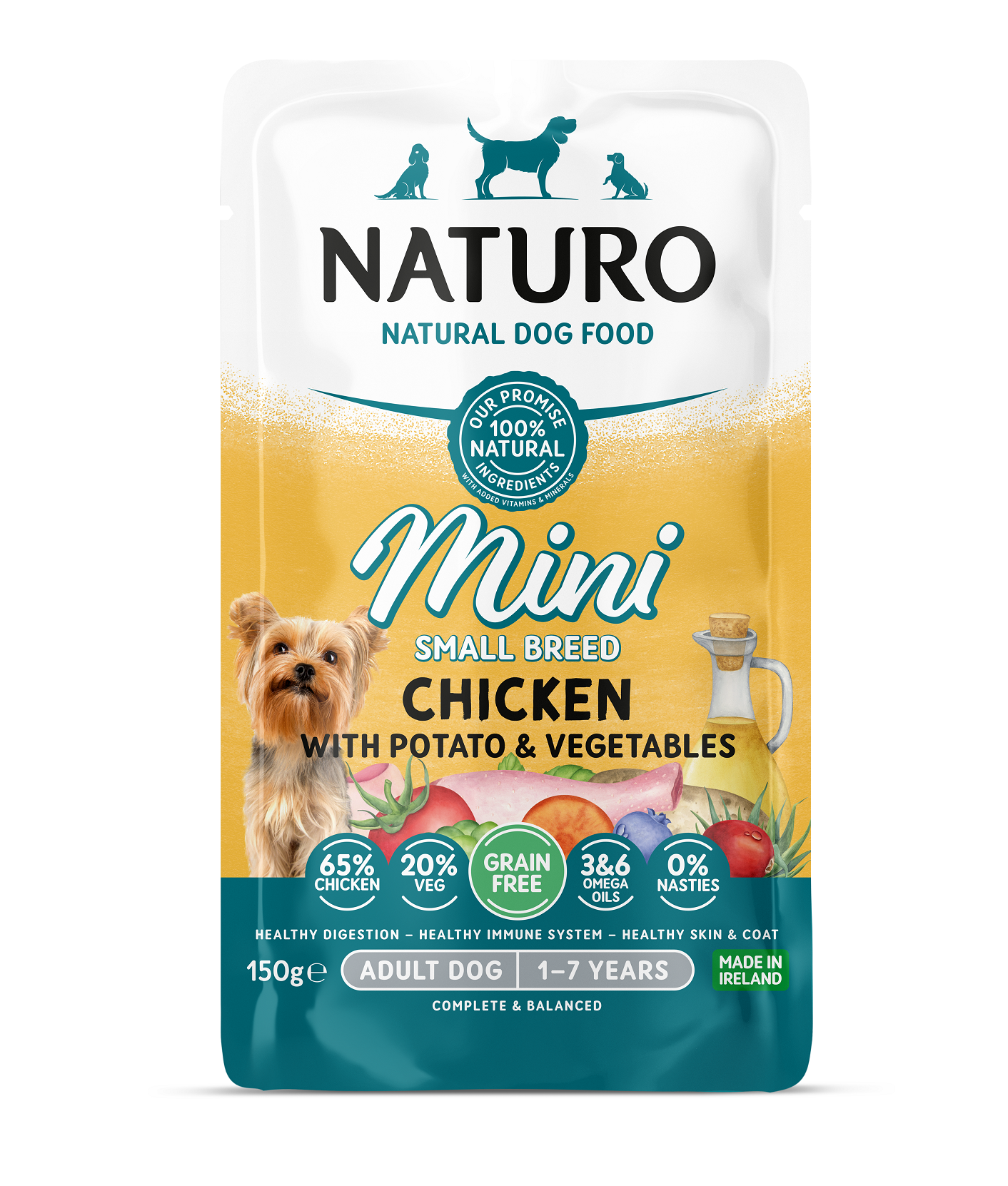 Naturo Mini vreć. 150g Grain Free pile/krumpir 1/8