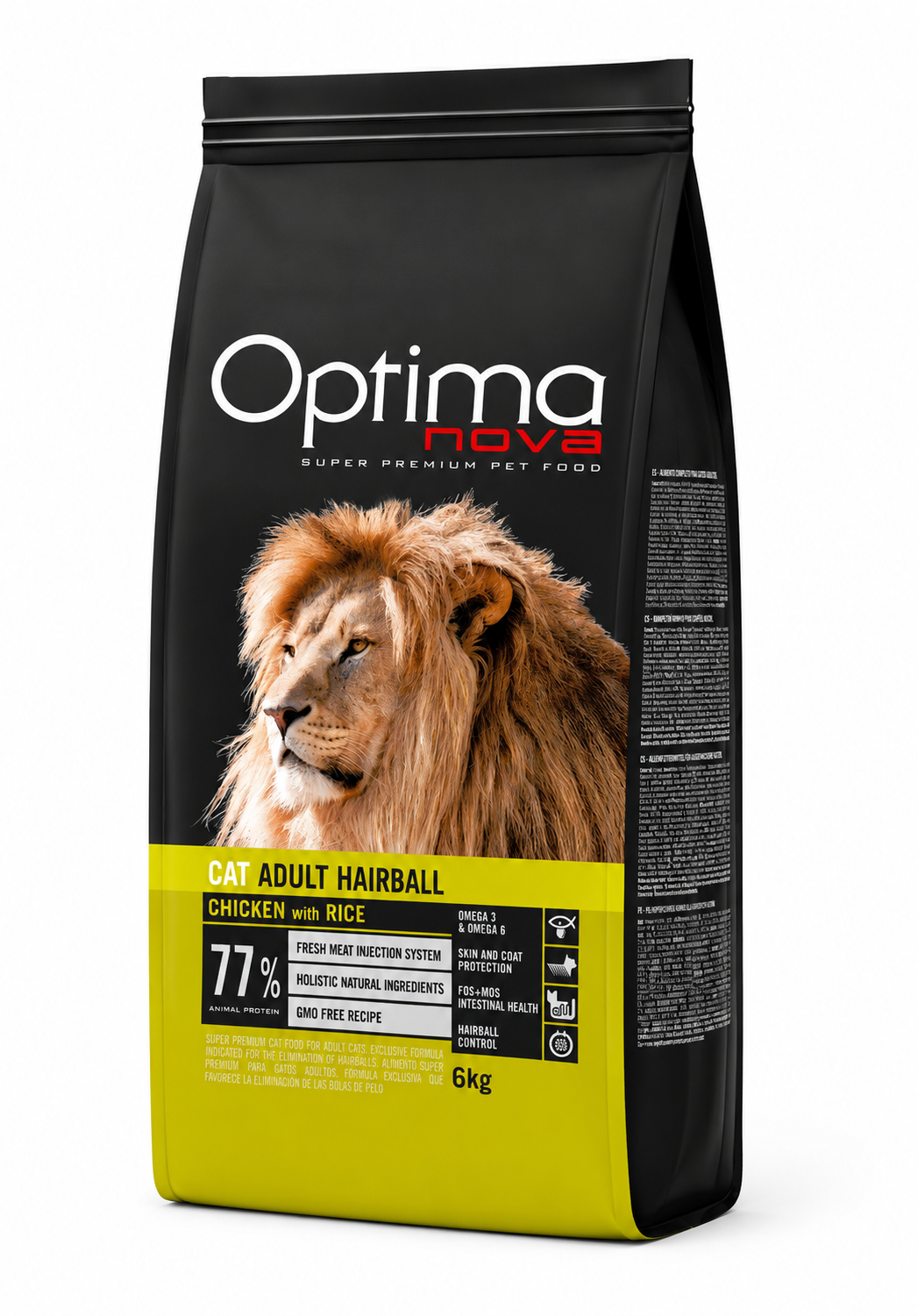 Optimanova cat adult Hairball Pile/Riža 6kg LG NOVO