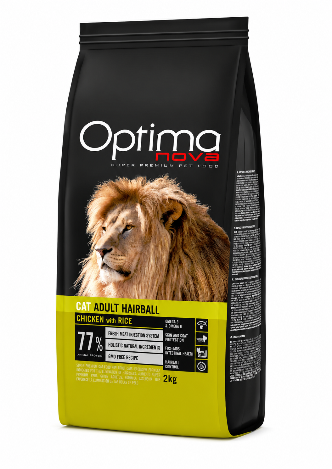 Optimanova cat adult Hairball Pile/Riža 2kg LG NOVO