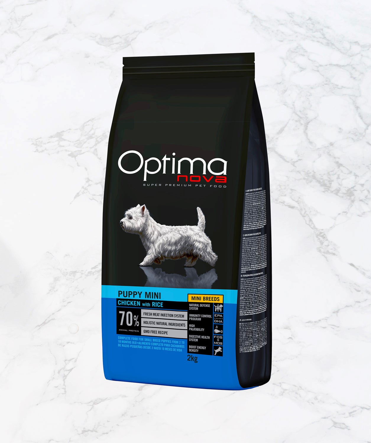 Optimanova dog puppy mini pile/riža 2kg LG NOVO