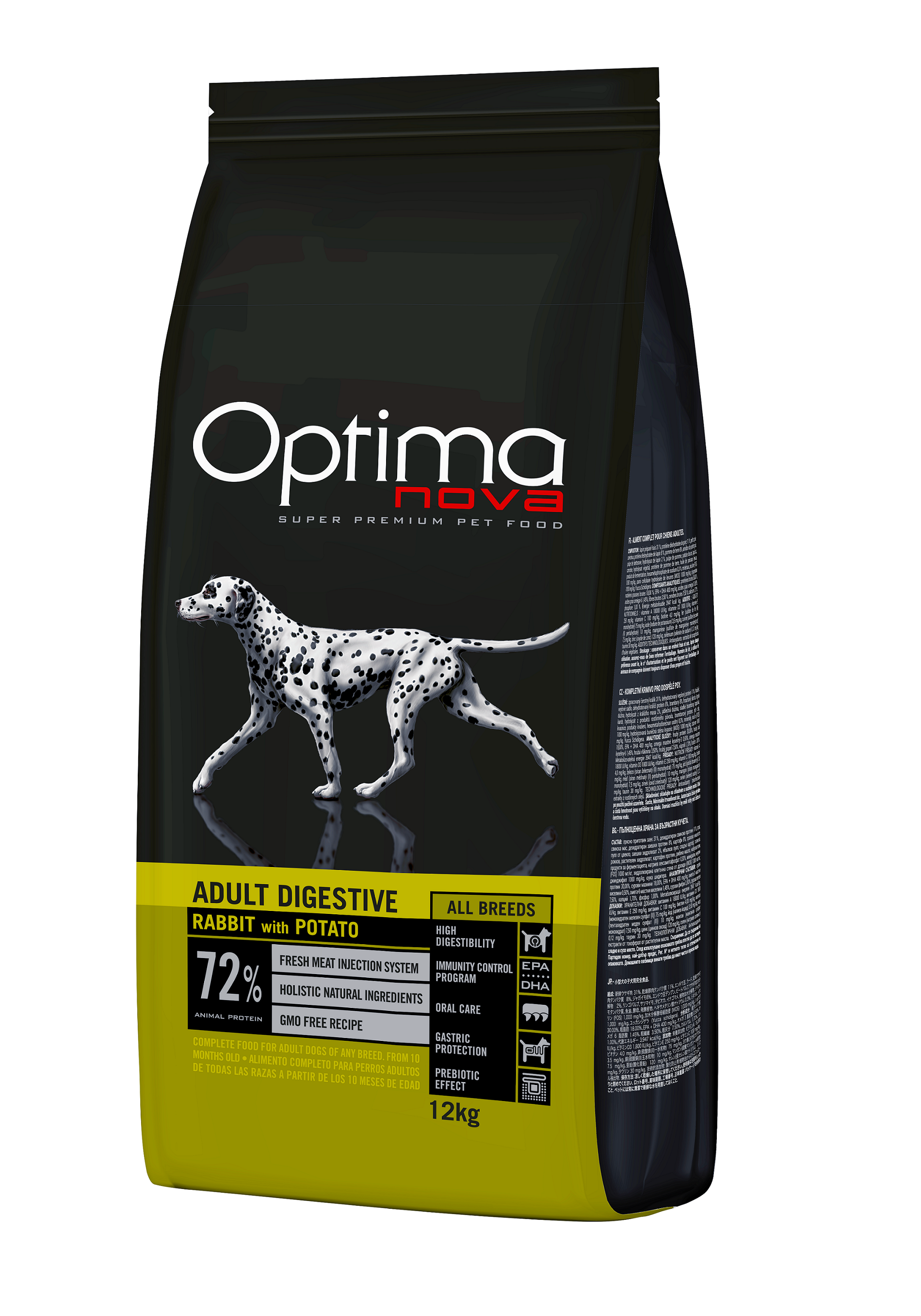 Optimanova dog adult Digestive kunić/krumpir 12kg GF
